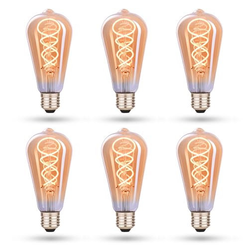 CROWN LED E27 LED Vintage-Glühlampe - Warmweiße - Energieeffizient E-Klasse - Entspricht 38W Glühlampe - Langlebig - Ideal für Zuhause, Restaurants, Stoßfest - Retro Design - 14,2 x 6,4 cm - Set von 6 CROWN LED E27 LED Vintage-Glühlampe - Warmweiße - Energieeffizient E-Klasse - Entspricht 38W Glühlampe - Langlebig - Ideal für Zuhause, Restaurants, Stoßfest - Retro Design - 14,2 x 6,4 cm - Set von 6 von CROWN LED