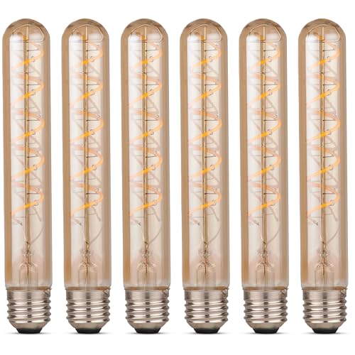 CROWN LED E27 LED Vintage-Glühlampe - Warmweiße - Energieeffizient E-Klasse - Entspricht 38W Glühlampe - Langlebig - Ideal für Zuhause, Restaurants, Stoßfest - Retro Design - 18,5 x 2,8 cm - Set von 6 CROWN LED E27 LED Vintage-Glühlampe - Warmweiße - Energieeffizient E-Klasse - Entspricht 38W Glühlampe - Langlebig - Ideal für Zuhause, Restaurants, Stoßfest - Retro Design - 18,5 x 2,8 cm - Set von 6 von CROWN LED