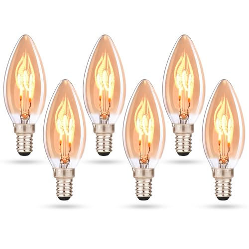 CROWN LED E27 LED glühbirne kerzenform - Warmweiße - Energieeffizient E-Klasse - Entspricht 38W Glühlampe - Langlebig - Ideal für Zuhause, Restaurants, Stoßfest - 9,9 x 3,5 cm - Set von 6 von CROWN LED