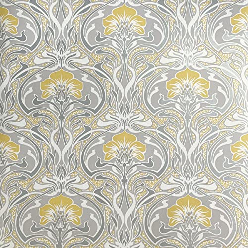 Crown Wallcoverings Tapete mit floralem Muster Gelb M1195 von CROWN