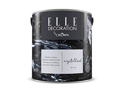 ELLE DECORATION Crystallised No. 109, 2,5 L, extra-matte Premium Wandfarbe für Innen, für Wände und Holz, hohe Deckkraft, Innenfarbe,helles, frisches Lila-Grau von Crown