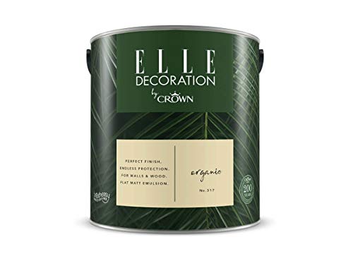 Crown ELLE DECORATION Organic No. 317, 2,5 L, extra-matte Premium Wandfarbe für Innen, für Wände und Holz, hohe Deckkraft, Innenfarbe,leichter natürlicher, weicher Farbton der Silber-Akazie von Crown