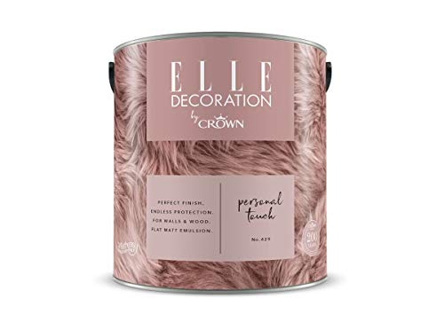 Crown ELLE DECORATION Personal Touch No. 429, 2,5 L, extra-matte Premium Wandfarbe für Innen, für Wände und Holz, hohe Deckkraft, Innenfarbe,mitteltöniges wunderschönes Rouge von Crown