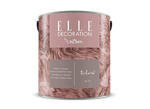 Crown ELLE DECORATION Tailored No. 451, 2,5 L, extra-matte Premium Wandfarbe für Innen, für Wände und Holz, hohe Deckkraft, Innenfarbe,tiefes, puderiges Kakao von Crown