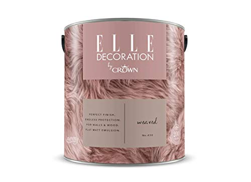 Crown ELLE DECORATION Weaved No. 438, 2,5 L, extra-matte Premium Wandfarbe für Innen, für Wände und Holz, hohe Deckkraft, Innenfarbe,kreideartiger, weicher Trüffelton von Crown