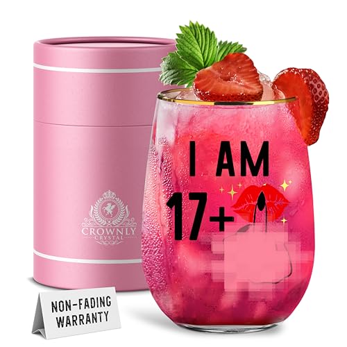 CROWNLY CRYSTAL® 18. Geburtstag Mädchen Weinglas Mit Gravur Personalisierte Geschenke 18 Geburtstag Deko Lustige Geschenke Geburtstagsgeschenk Für Freundin Geschenk Freundin Geburtstag von CROWNLY CRYSTAL