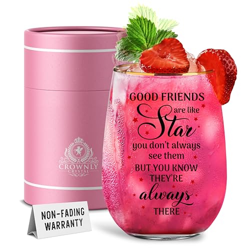 CROWNLY CRYSTAL® Geschenke für Freundin Gin Gläser Weingläser Mit Gravur Geschenk für Freund In Aller Freundschaft Geschenk Schwester Weinglas Mit Spruch Geburtstagsgeschenk für Frauen von CROWNLY CRYSTAL