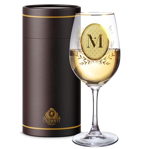 CROWNLY CRYSTAL® Personalisierte Geschenke für Frauen Weihnachten Weinglas Mit Gravur Oma Geburtstag Freundin (M) von CROWNLY CRYSTAL