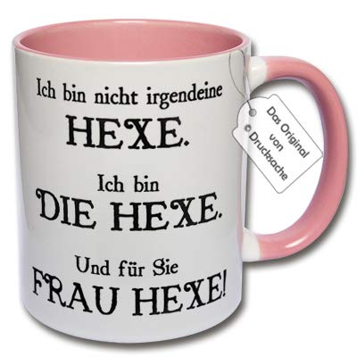 CRP Lustige Kaffeetasse mit Spruch Ich Bin Nicht irgendeine Hexe. Ich Bin die Hexe. Und für Sie Frau Hexe! Hexentasse Geschenk (E: Rosa) von CRP