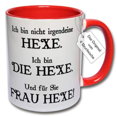 CRP Lustige Kaffeetasse mit Spruch Ich Bin Nicht irgendeine Hexe. Ich Bin die Hexe. Und für Sie Frau Hexe! Hexentasse Geschenk (F: Rot) von CRP