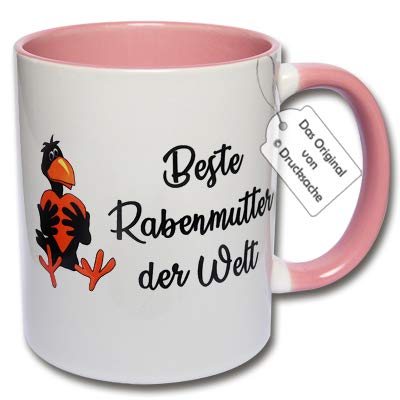 CRP Lustige Tasse - Kaffeetasse mit Spruch Beste Rabenmutter der Welt Spruchtasse Mama Geschenk Muttertag (E: Rosa) von CRP