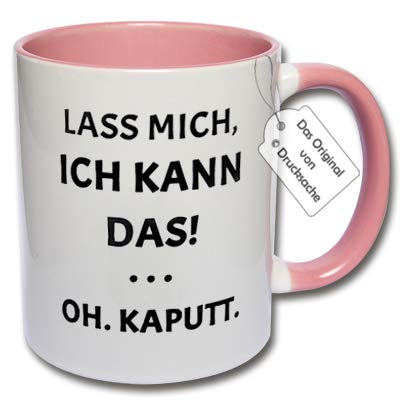 CRP Lustige Tasse mit Spruch - Kaffeetasse Lass Mich, ich kann das! Oh. Kaputt. Geschenkidee Büro (F: Rosa) von CRP