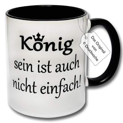 CRP Lustige Tasse mit Spruch König Sein ist auch Nicht einfach! Kaffeetasse Arbeit Büro (A: Schwarz-Weiß) von CRP