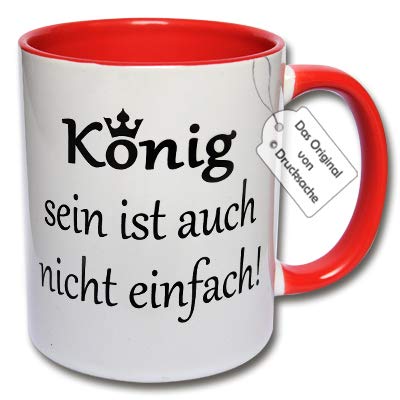 CRP Lustige Tasse mit Spruch König Sein ist auch Nicht einfach! Kaffeetasse Arbeit Büro (G: Rot) von CRP