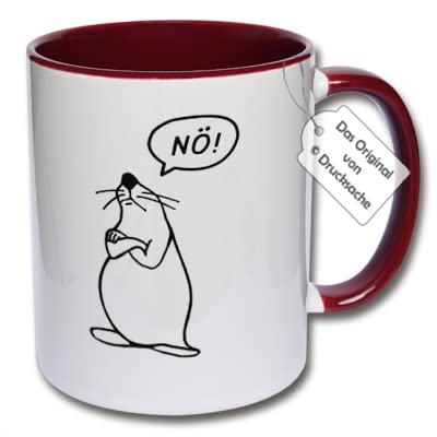 Lustige Tasse, Kaffeetasse mit Spruch "Ich rege mich nicht auf. Ich bringe einfach alle um!" Morgenmuffel Geschenk Büro (Bordeaux) von CRP