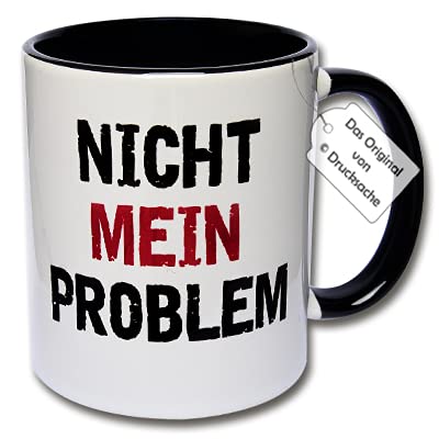 Lustige Tasse Büro, Kaffeetasse mit Spruch Nicht mein Problem Spruchtasse Geschenk Kollegen (A: Schwarz-Weiß) von CRP