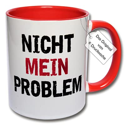 Lustige Tasse Büro, Kaffeetasse mit Spruch "Nicht mein Problem" Spruchtasse Geschenk Kollegen (G: Rot) von CRP