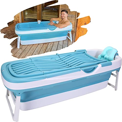 CRS faltbare Badewanne Erwachsene XXL 158cm | Klappbare mobile Badewanne für Dusche und Badezimmer | tragbare Klappbadewanne zum Aufstellen Blau CRS faltbare Badewanne Erwachsene XXL 158cm | Klappbare mobile Badewanne für Dusche und Badezimmer | tragbare Klappbadewanne zum Aufstellen Blau von CRS