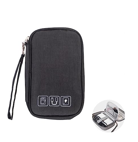 Kabel Organizer Tasche,Mini Elektronik Case,Elektronische Tasche Organizer universal travel Kabel Elektronik Zubehör Tasche Reise Organizer Case für Kabel,Festplatten,Multifunktional… (schwarz) von CRSUSUKJ