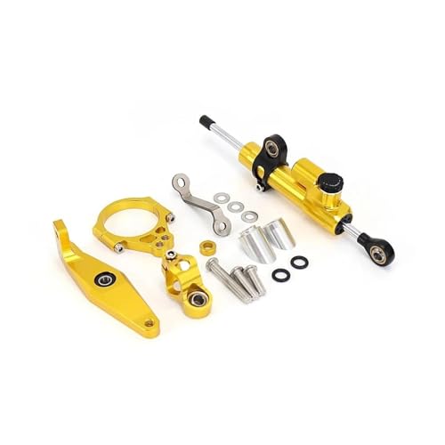 CRTQNS Motorradzubehör Für Y&amaha MT 09 SP 2021 2022 2023 Motorrad Dämpfer Modifikation Einstellbare Lenkung Stabilisator Dämpfer Titan Bar Ersatz Ersatzteile(Golden) von CRTQNS