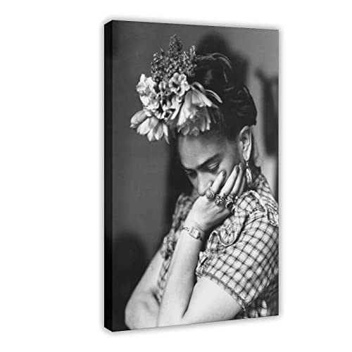 Frida Kahlo Blumen-Poster, Leinwand, Poster, Schlafzimmer, Dekoration, Sport, Landschaft, Büro, Zimmer, Dekoration, Geschenkrahmen, 60 x 90 cm von CRTTRS