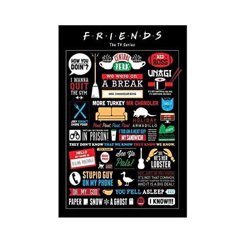 Friends,Artwork Rachel Monica Phoebe Joey Chandler Ross The TV Series Show, HD-Poster, Leinwand, Poster, Schlafzimmer, Dekoration, Sport, Landschaft, Büro, Raumdekoration, Geschenk, ungerahmt, 50 x 75 von CRTTRS