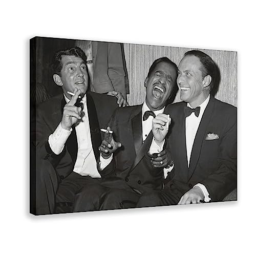 Leinwandposter Dean Martin, Sammy Davis Jr. und Frank Sinatra, Schlafzimmer, Dekoration, Sport, Landschaft, Büro, Raumdekoration, Geschenk, Rahmen-Stil, 60 x 90 cm von CRTTRS