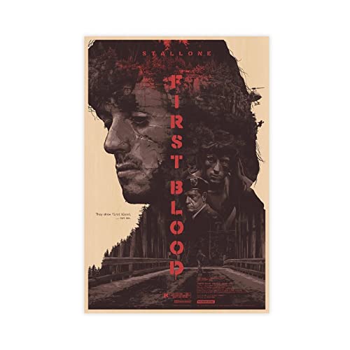 Leinwandposter mit Militär-Actionfilm Rambo First Blood Part für Schlafzimmer, Dekoration, Sport, Landschaft, Büro, Raumdekoration, Geschenk, ungerahmt, 20 x 30 cm von CRTTRS