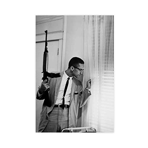 Malcolm X Poster Leinwand Poster Wandkunst Dekor Druck Bild Gemälde für Wohnzimmer Schlafzimmer Dekoration Rahmen Stil 60 x 90 cm von CRTTRS