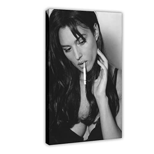 Monica Bellucci Leinwand Poster Leinwand Schlafzimmer Dekor Sport Landschaft Büro Zimmer Dekor Geschenkrahmen Stil 60 x 90 cm von CRTTRS