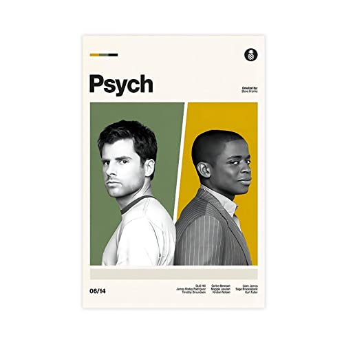 PSYCH Modernes Retro-TV-Poster, Psych(1) Leinwand, Poster, Schlafzimmer, Dekoration, Sport, Landschaft, Büro, Zimmer, Dekoration, Geschenk, ohne Rahmen, 30 x 45 cm von CRTTRS