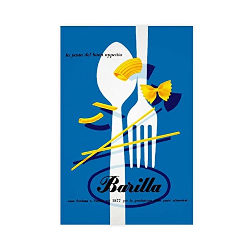 Poster Vintage Retro Essen Pasta Italien Barilla Leinwand Poster Wandkunst Dekor Bild Gemälde für Wohnzimmer Schlafzimmer Dekoration Rahmen Stil 50 x 75 cm von CRTTRS