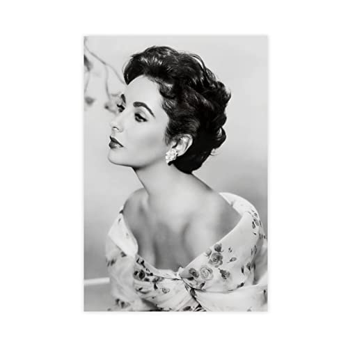 Retro Hollywood Filmstern Elizabeth Taylor Leinwandposter Wandkunst Dekor Bild Gemälde für Wohnzimmer Schlafzimmer Dekoration Rahmen Stil 30 x 45 cm von CRTTRS