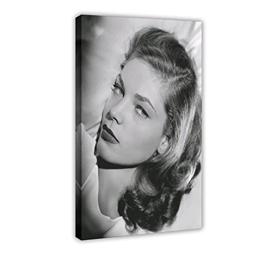 Retro Hollywood Filmstern Lauren Bacall Leinwand Poster Schlafzimmer Dekor Sport Landschaft Büro Zimmer Dekor Geschenkrahmen Stil 08x12inch (20x30cm) von CRTTRS