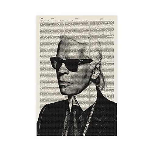 Schwarz-Weiß-Poster von Karl Lagerfeld Fashionista, Leinwand, Poster, Schlafzimmer, Dekoration, Sport, Landschaft, Büro, Raumdekoration, Geschenk, ohne Rahmen, 40 x 60 cm von CRTTRS