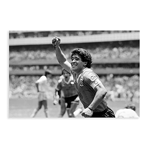 Vintage Maradona, Schwarz und Weiß, Weltmeisterschaftsgewinner, 11 Sekunden Armaturenbrett-Poster, Wandkunst, Dekordruck, Bild, Gemälde für Wohnzimmer, Schlafzimmer, Dekoration, ungerahmt, 50 x 75 cm von CRTTRS