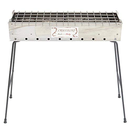 CRUCCOLINI BA150 Grill Drehspieß mit Kohle, Silber, 50 x 22 x 55 cm von CRUCCOLINI