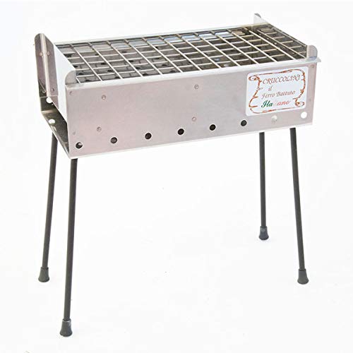 CRUCCOLINI BA81 Grill Positano A Kohle, Silber, 38 x 22 x 43 cm von CRUCCOLINI