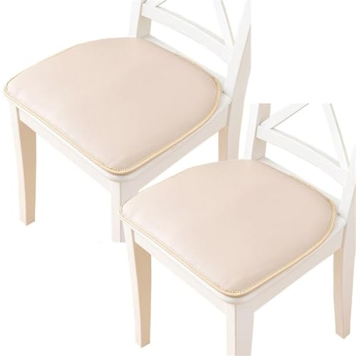 1/2/4er Set Esszimmerstuhlkissen,Kunstleder Stuhlkissen Für Esszimmer,U-förmiges Sitzkissen,Anti-Rutsch Esszimmer Küche Stuhl Kissen (Color : Beige, Size : Pack of 2_40*43CM) von CRUSIO