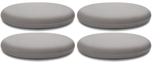 1/2/4er Set Rund Memory-Schaum Stuhlkissen 35cm/40cm/45cm Küche Runde Sitzkissen Mit Abnehmbarem Kissenbezug Anti-Rutsch-Hocker-Kissen Für Bistro-Bürostühle (Color : Gray-A, Size : 35cm(Pack of 4)) von CRUSIO