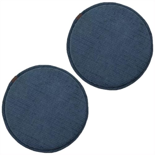 Rund Stuhlkissen,1/2/4er Set Runde Hocker-Stuhl-Kissen,Runde Küche Esszimmer Sitzkissen Mit Schnalle Hohe Hocker-Stuhl-Polster Bar Stuhl Kissen Set (Color : Blue-A, Size : 30cm*2packs) von CRUSIO