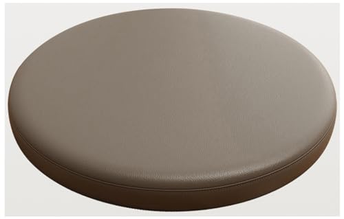 Rundes Stuhlkissen Aus Leder 4,5CM Dick Runde Sitzkissen Aus Memory-Schaum Für Stühle Rundes Kissen Für Küchenstühle Mit Abnehmbarem Bezug Und Rutschfester Rückseite (Color : Dark Brown, Size : Diam von CRUSIO