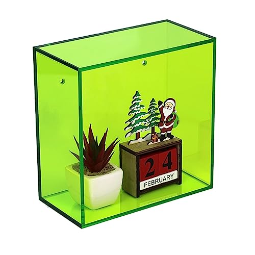 Acryl-Regale, Schwebende Wandregale, dekoratives geometrisches Acryl-Display in Quadrat-/Rechteckform(Green,30x10x30cm) von CRYSEU