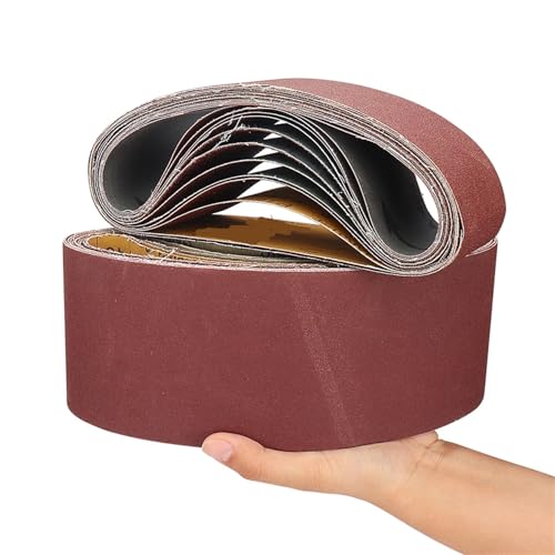 Bandas de lijado, 10 Pcs 100 x610mm 40-320 Grits Schleifpapier Schleif Bands for Sander Power Rotation Werkzeuge Band Sander(120) von CRYSEU
