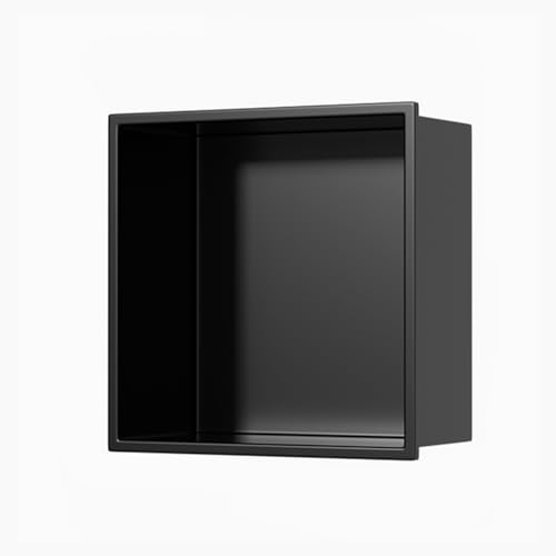 CRYSEU Duschablage, Badezimmer-Wandnische, Duschnische 12,6 x 12,6 x 4,9 Zoll Edelstahl Mehrfarbig(Black) von CRYSEU