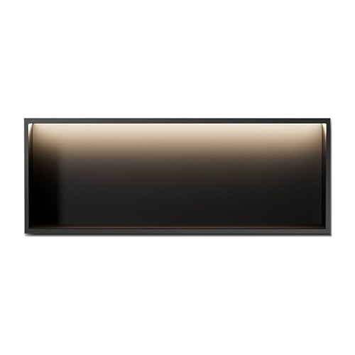 CRYSEU Duschablage, Badezimmer-Wandnische, Edelstahl-Duschnische mit LED-Beleuchtung, Mehrfarbig(Black a,120x28x12.5cm) von CRYSEU