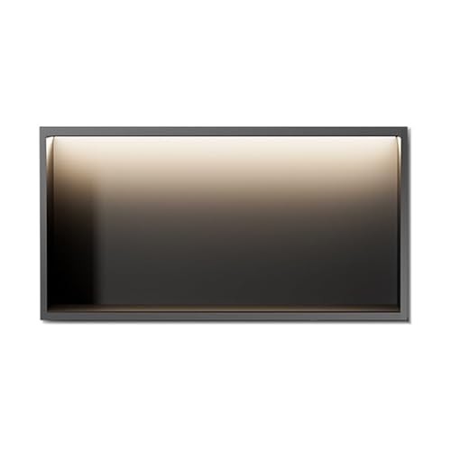 CRYSEU Duschablage, Badezimmer-Wandnische, Edelstahl-Duschnische mit LED-Beleuchtung, Mehrfarbig(Black a,70x28x12.5cm) von CRYSEU