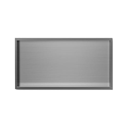 CRYSEU Duschablage, Badezimmer-Wandnische, Edelstahl-Duschnische mit LED-Beleuchtung, Mehrfarbig(Gray a,70x28x12.5cm) von CRYSEU