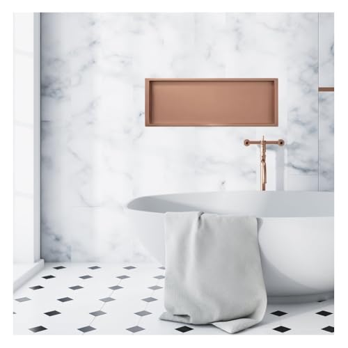 CRYSEU Duschablage, Edelstahl-Einbau-Duschnische for Badezimmer, Küche, Mehrfarbig, 92 x 32 x 12,5 Zentimeter von CRYSEU