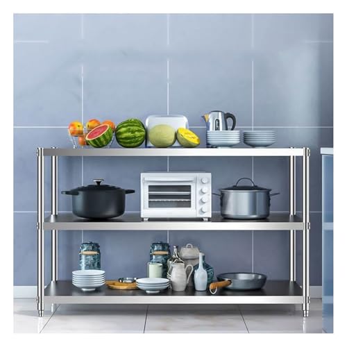 Edelstahl-Lebensmittelzubereitungstisch, Edelstahl-Regal, verstellbare Ebenen, Küchenwerkbank, 3 Etagen, strapazierfähig, kommerzieller Vorbereitungstisch, vertikales Regal, Arbeitstisch (70 x 40 x 80 Edelstahl-Lebensmittelzubereitungstisch, Edelstahl-Regal, verstellbare Ebenen, Küchenwerkbank, 3 Etagen, strapazierfähig, kommerzieller Vorbereitungstisch, vertikales Regal, Arbeitstisch (70 x 40 x 80 von CRYSEU